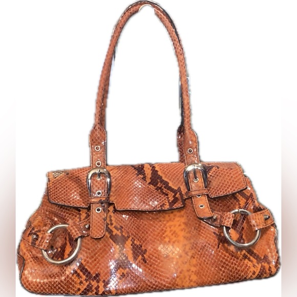 Adrienne Vittadini Python Medium Satchel Bag - Picture 2 of 11